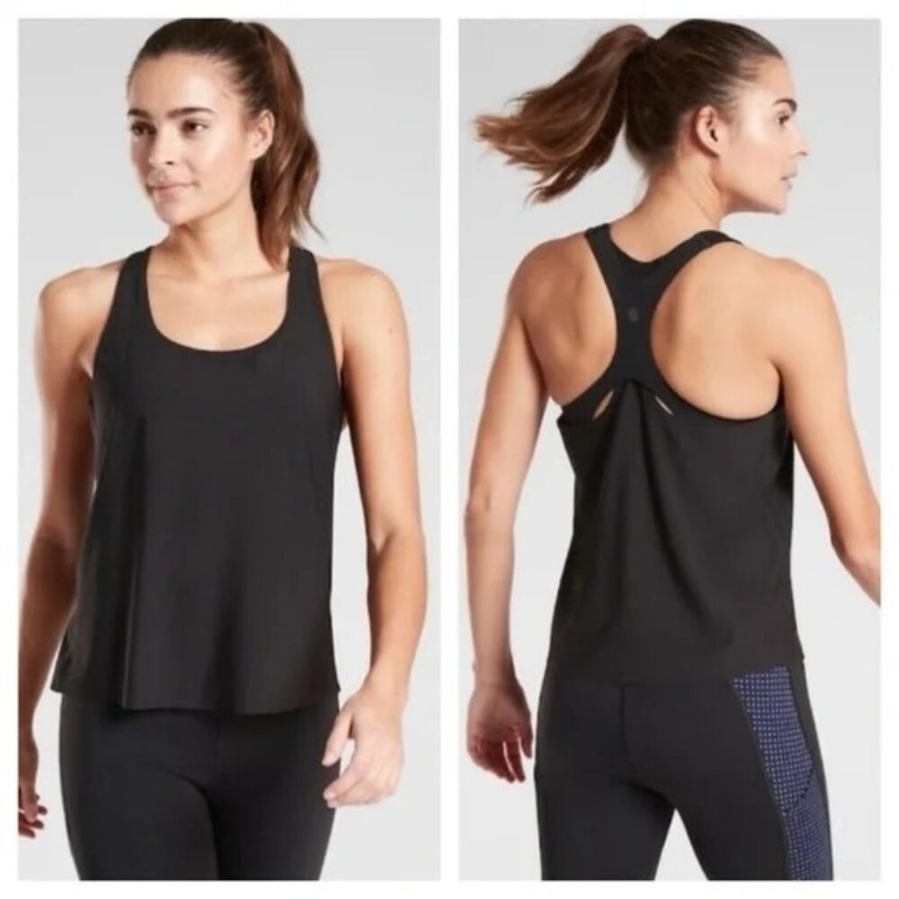 Athleta XS Black 2 in 1 Ultimate Support Tank Top NEW Athleisure Sport Yoga Work